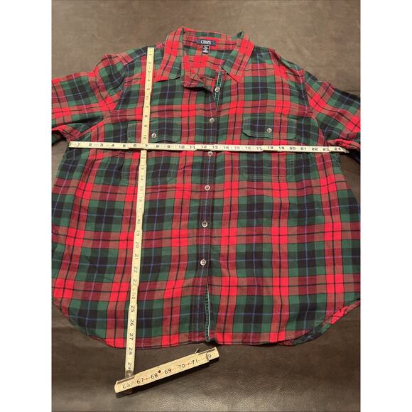 Chaps Brushed Flannel Womens Long Sleeve Plaid Size 3xl - Picture 1 of 7